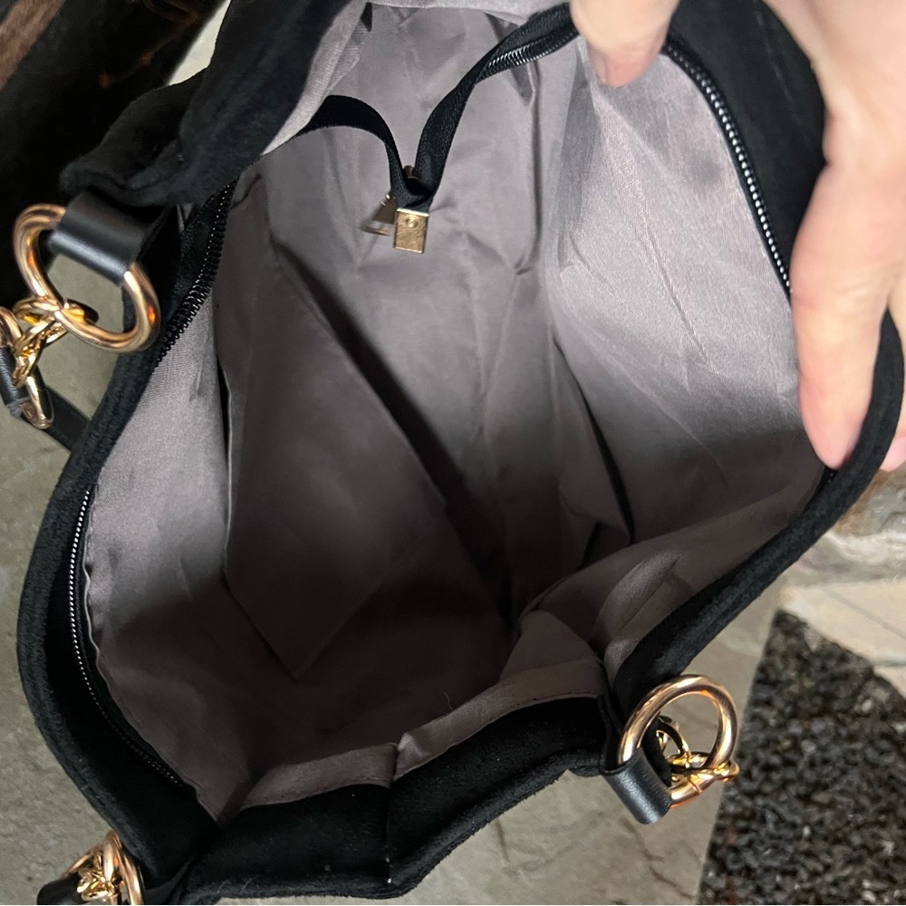 Black Marco Polo Women's Black Suede Bag - Picture 2 of 4